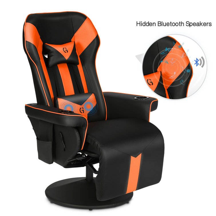 Inbox Zero Reclining Ergonomic Swiveling PC Racing Game Chair